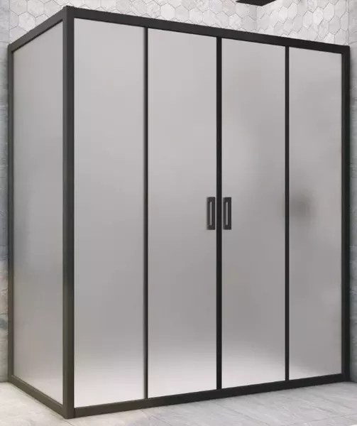 

Душевой угол-ограждение «Vegas Glass» Z2P+ZPV Novo h2000 200/100 сатин/чёрный матовый без поддона универсальный