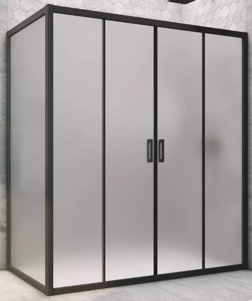 

Душевой угол-ограждение «Vegas Glass» Z2P+ZPV Novo h2000 205/80 сатин/чёрный матовый без поддона универсальный