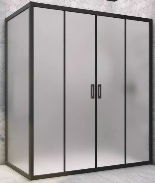 

Душевой угол-ограждение «Vegas Glass» Z2P+ZPV Novo h2000 205/90 сатин/чёрный матовый без поддона универсальный