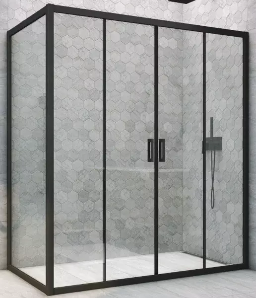 

Душевой угол-ограждение «Vegas Glass» Z2P+ZPV Novo h2000 210/75 прозрачный/чёрный матовый без поддона универсальный
