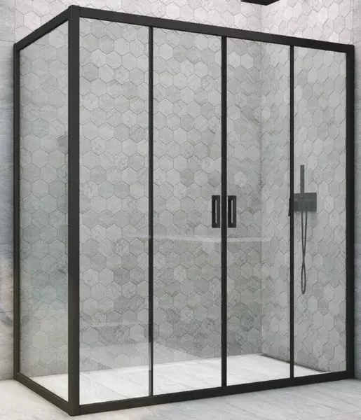 

Душевой угол-ограждение «Vegas Glass» Z2P+ZPV Novo h2000 210/80 прозрачный/чёрный матовый без поддона универсальный