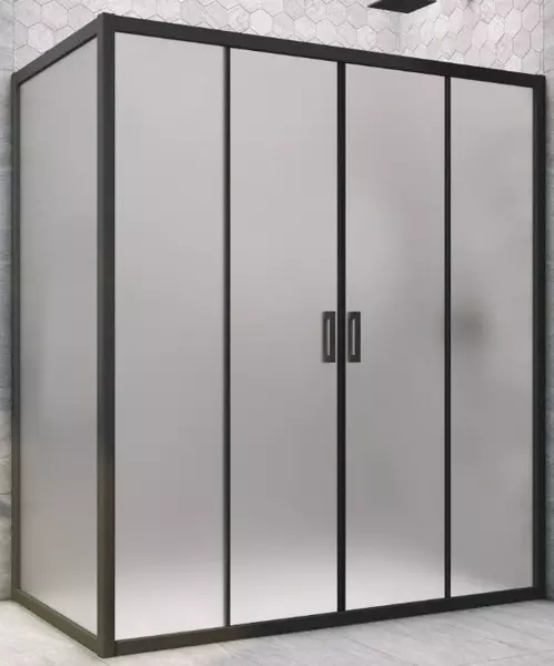 

Душевой угол-ограждение «Vegas Glass» Z2P+ZPV Novo h2000 215/100 сатин/чёрный матовый без поддона универсальный