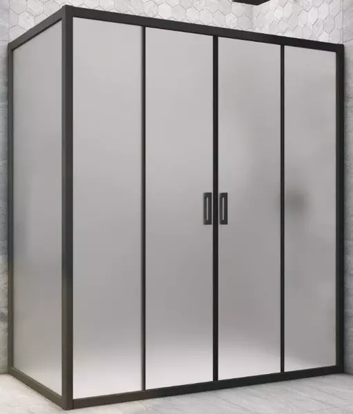 

Душевой угол-ограждение «Vegas Glass» Z2P+ZPV Novo h2000 220/75 сатин/чёрный матовый без поддона универсальный