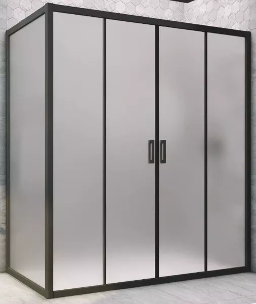 

Душевой угол-ограждение «Vegas Glass» Z2P+ZPV Novo h2000 220/80 сатин/чёрный матовый без поддона универсальный
