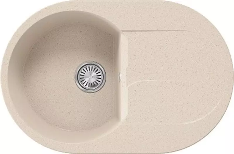 

Мойка для кухни «Polygran» Atol-760 76/50 854857 искусственный камень №327 Кремовый