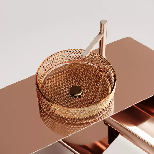 

Раковина «Ceramica Nova» Cristal 36/36 CN6058 стеклянная бежевая