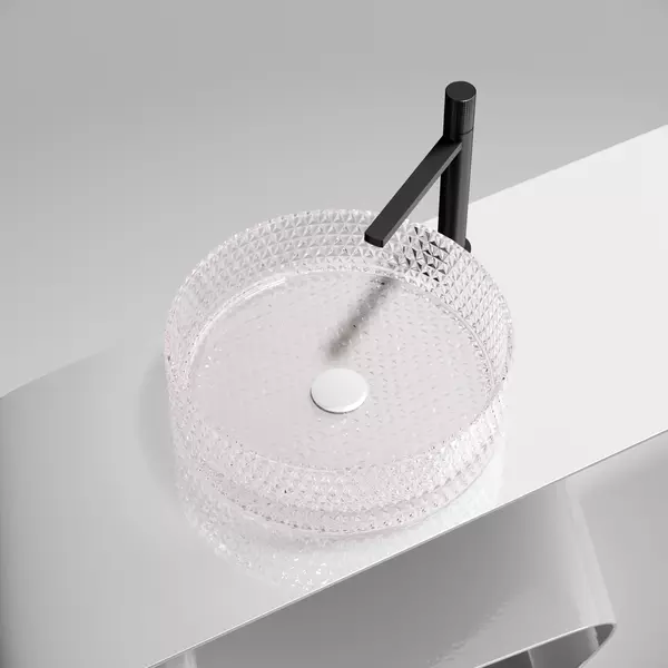 

Раковина «Ceramica Nova» Cristal 36/36 CN6061 стеклянная розовая