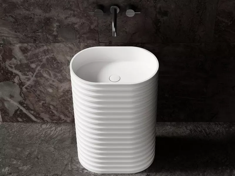 

Раковина «Abber» Stein 58 AS2550 искусственный камень белая матовая