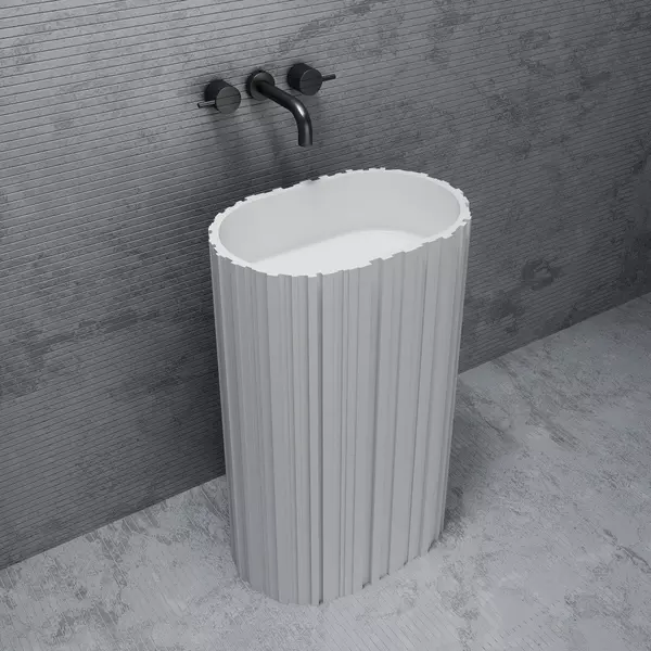 

Раковина «Abber» Stein 58 AS2551-H искусственный камень белая матовая