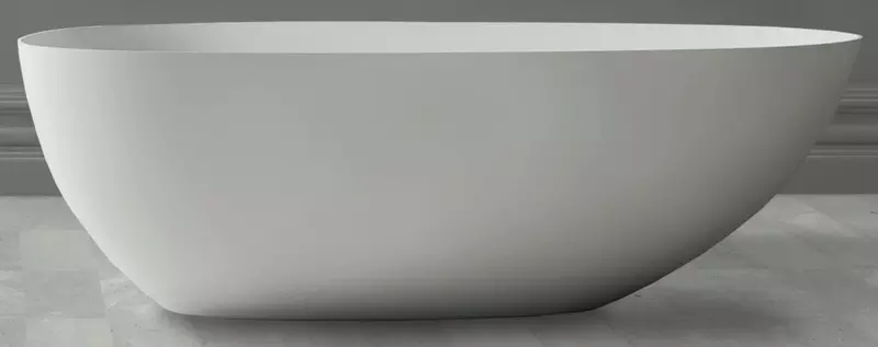 

Ванна из искусственного камня «Abber» Stein AS9611-1.6 160/75 с ножками с сифоном белая матовая