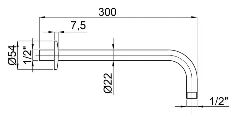 Уценка, Кронштейн для верхнего душа «Adell» 15784102 30 хром
