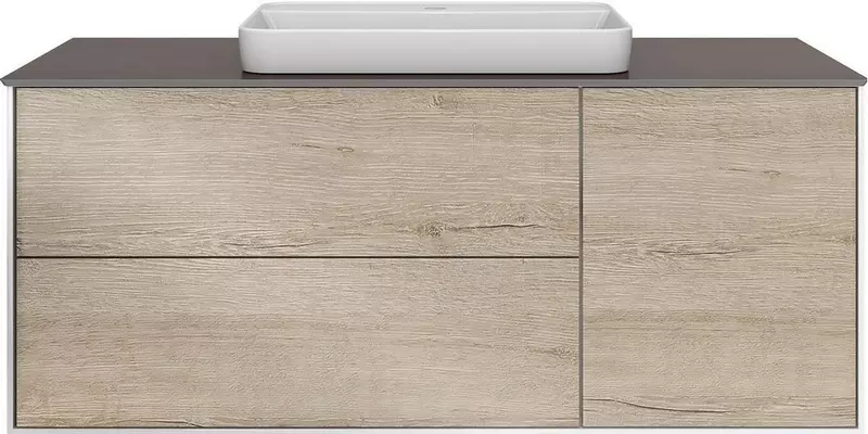 

Тумба с раковиной «Kerama Marazzi» Plaza Modern 120 с 3 ящиками (Plaza 55/40) подвесная дуб орегон