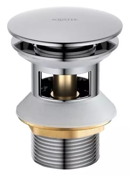 Донный клапан для раковины «Акватек» AQ6002CR с механизмом Клик-Клак хром, размер 6