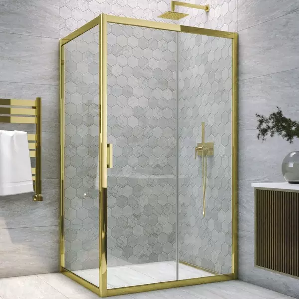 

Душевой угол-ограждение «Vegas Glass» ZP+ZPV TUR NOVO h1900 155/85 прозрачный/золото без поддона универсальный