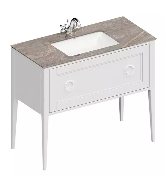 

Тумба с раковиной «Kerama Marazzi» Plaza Classic Neo 100 (Plaza 55/38) белая матовая