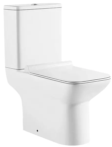 Унитаз компакт безободковый Azario Glory AZ-49 белый с сиденьем дюропласт с микролифтом белое 15000₽