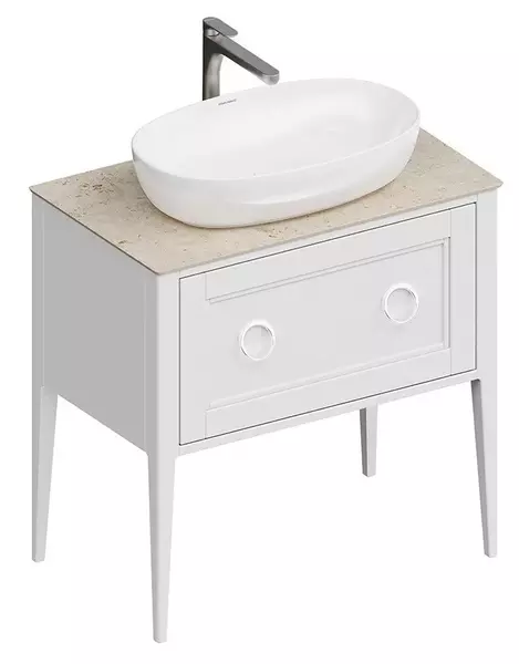 

Тумба с раковиной «Kerama Marazzi» Plaza Classic Neo 80 с 2 ящиками (Plaza 60/38) белая матовая