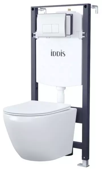 

Комплект инсталляция с унитазом, крышкой и кнопкой смыва «Iddis» BASBQ01i73 Blanco Q/Profix безободковый белый