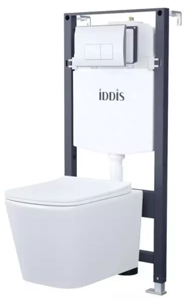 

Комплект инсталляция с унитазом, крышкой и кнопкой смыва «Iddis» BASBI01i73 Bild/Profix безободковый белый