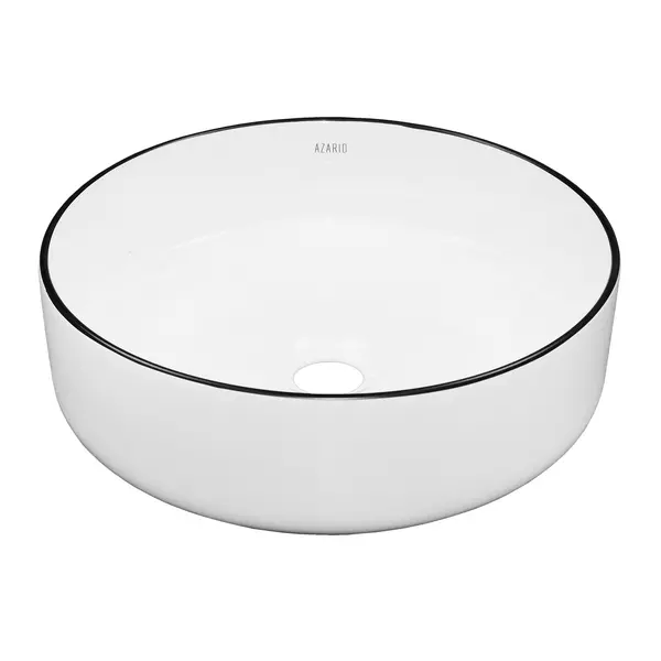 

Раковина «Azario» 35/35 AZ-3134-BE фаянсовая белый глянец/черная оконтовка
