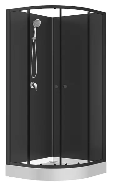 Душевая кабина «Loranto» Neo CS-21800BP-100 100/100 низкий поддон прозрачная/чёрная без крыши