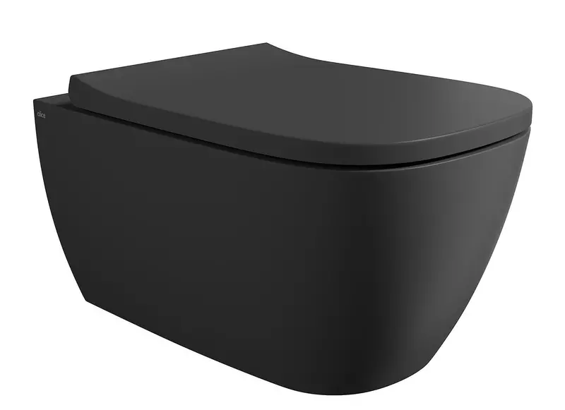 Подвесной унитаз безободковый Alice Wunder 45000108MC4508S черный матовый с сиденьем дюропласт с микролифтом чёрное 96300₽