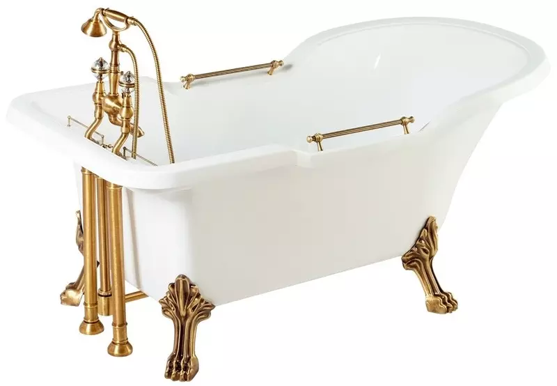 

IMPERO Ванна 180x87хH76 см. белая, на лапах "LEONE" LUX слив/перелив бронза 25267 · Impero, Migliore, 25267