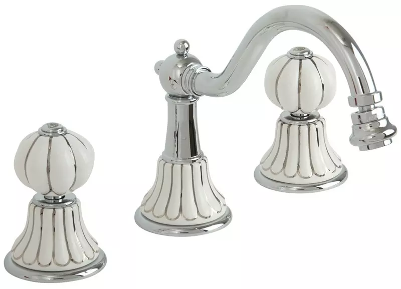 

Смеситель для биде «Migliore» Olivia 19010 с донным клапаном хром/белый с декором платина