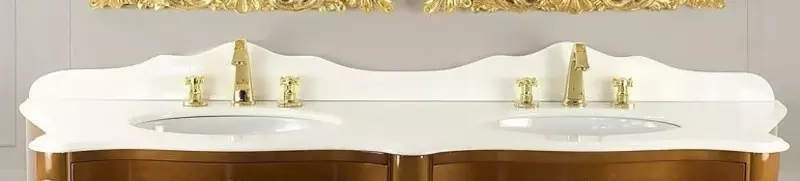 Мебельная столешница Migliore Virginia 184 с 3-мя отверстиями под смеситель натуральный мрамор Bianco Cristallino 209000₽