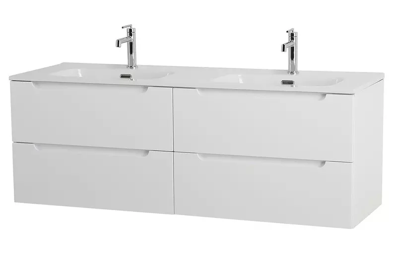 

Тумба с раковиной «Belbagno» Etna 140 (141/46 BB1400-2-ETL двойная) подвесная Bianco Lucido