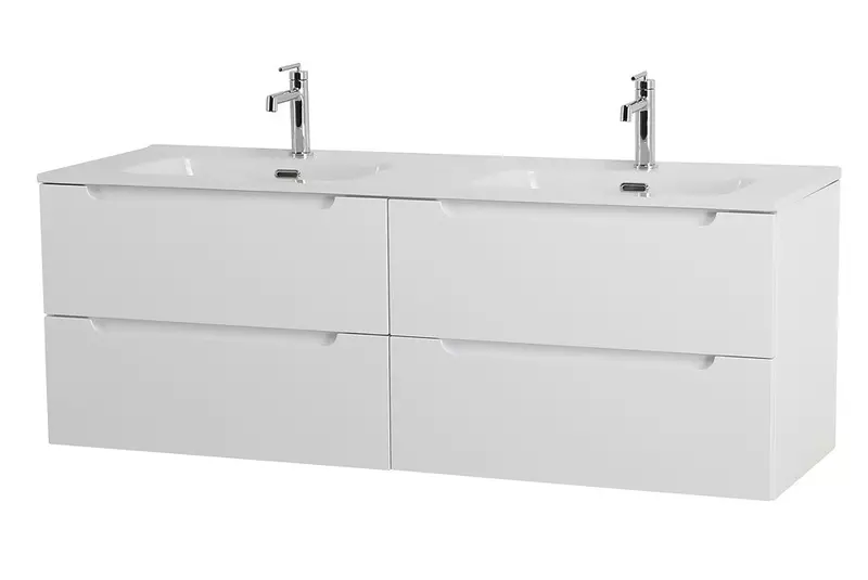 

Тумба с раковиной «Belbagno» Etna 120 (BB1200-2-ETL двойная) подвесная Bianco Lucido