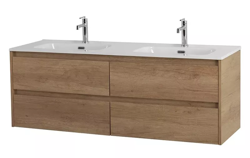 

Тумба с раковиной «Belbagno» Kraft 120 (BB1200-2-ETL двойная) подвесная Rovere Nebrasca Nature