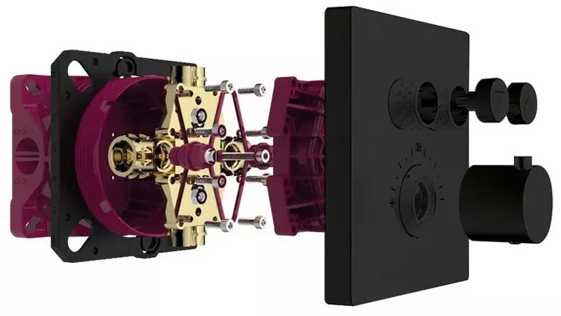

Смеситель для душа «AQUAme» AQM8801MB с термостатом чёрный матовый