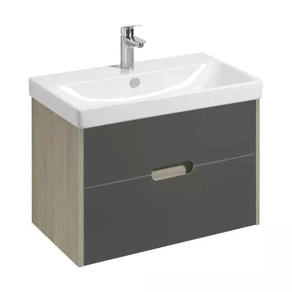 

Тумба с раковиной «Aquaton» Оливия 80 (Адриана 80) подвесная грей/дуб Ойстер