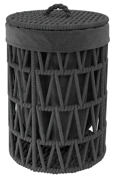 Корзина для белья «WasserKRAFT» Mosel WB-460-L чёрная, цвет чёрный
