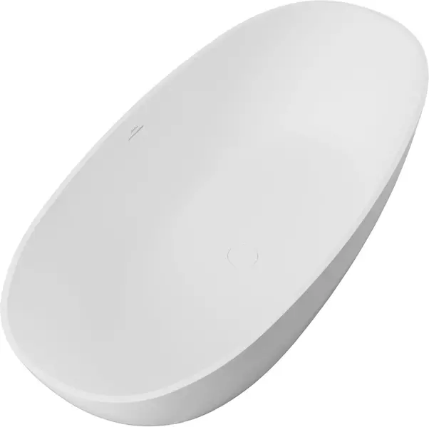 

Ванна из искусственного камня «Allen Brau» Krion Oval Solid Stone 171/82 с ножками с сифоном белая матовая