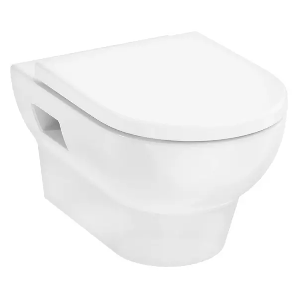 

Подвесной унитаз «Hansgrohe» GladeLake S HGSET002 белый с сиденьем дюропласт с микролифтом белое