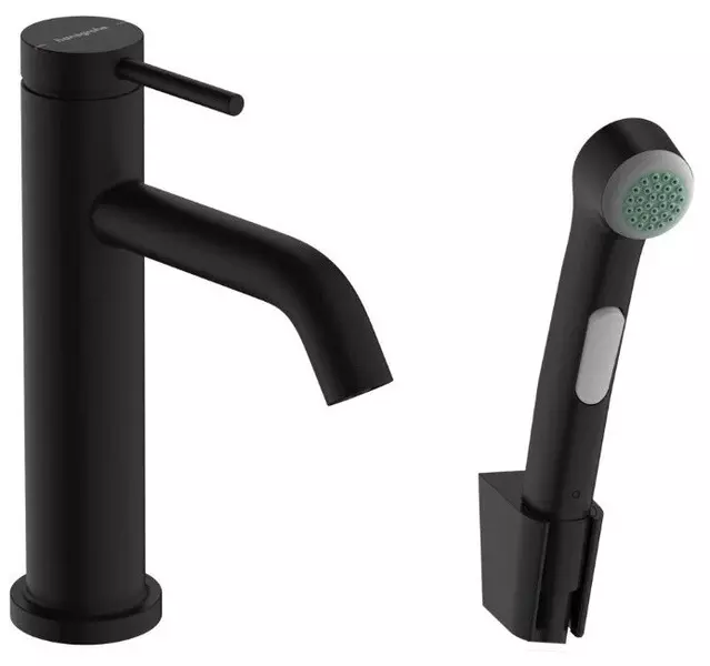 

Смеситель для раковины с гигиеническим душем «Hansgrohe» Tecturis S 73211670 чёрный матовый
