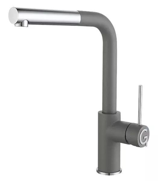 

Смеситель для кухонной мойки «Rivelato» Albano 1573503 с выдвижным изливом grigio/cromo