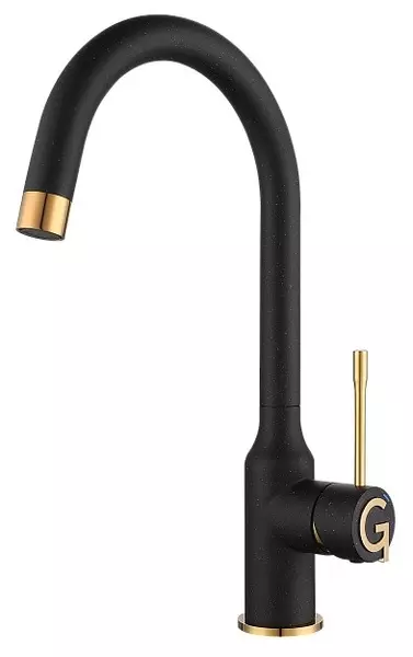 

Смеситель для кухонной мойки «Rivelato» Garda 1923502 nero/oro