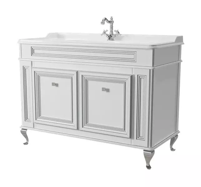 

Тумба с раковиной из массива «Caprigo» Фреско 120 (Борго 120) bianco alluminio