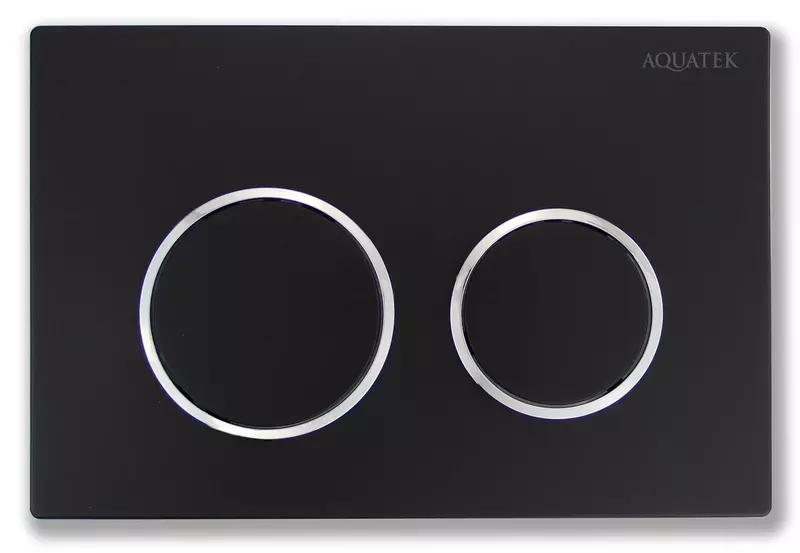 Кнопка смыва «Акватек» Small 007D (с верхней кнопкой смыва) пластик чёрная матовая/хром