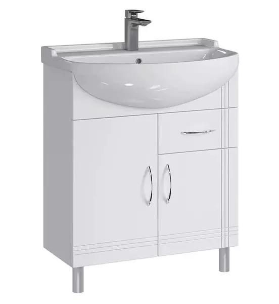 

Уценка, Тумба с раковиной «Sanstar» Вольга 70 (Амур 70/47) белая правая