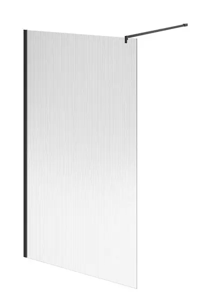 

Душевая перегородка «Kerama Marazzi» Cristallo CT.120.WI.BLK.M 120/210 прозрачная-рифлёная/чёрная матовая без поддона универсальная