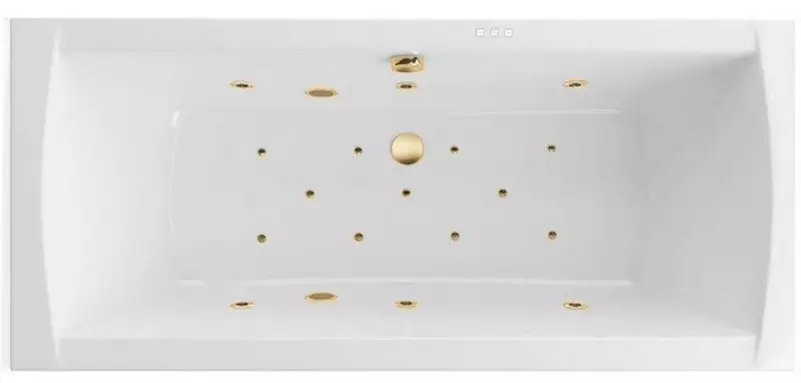 

Гидромассажная ванна акриловая «Excellent» Aquaria Lux Slim 180/80 Relax с каркасом с сифоном белая/золото