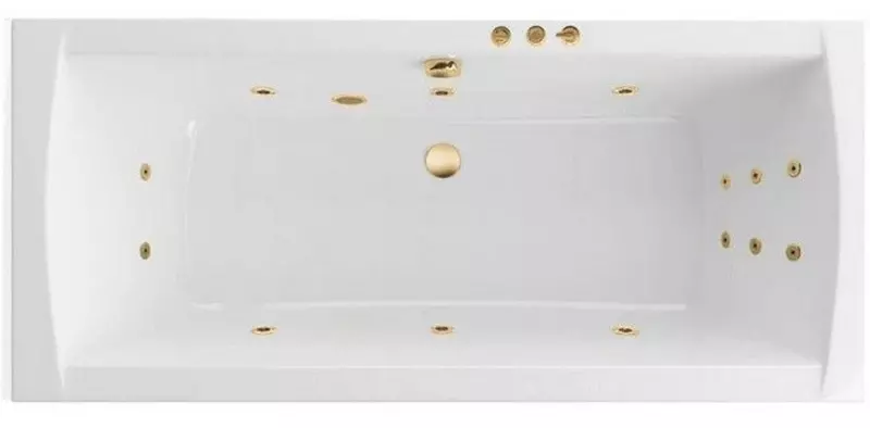

Гидромассажная ванна акриловая «Excellent» Aquaria Lux Slim 180/80 Smart с каркасом с сифоном белая/золото