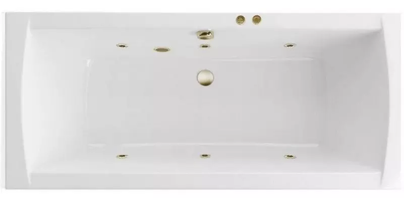 

Гидромассажная ванна акриловая «Excellent» Aquaria Lux Slim 180/80 Soft с каркасом с сифоном белая/бронза