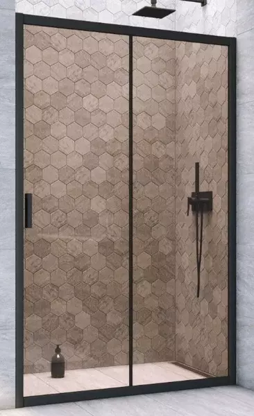 

Душевая дверь «Vegas Glass» ZP Novo h2000 110/200 бронза/чёрная матовая универсальная