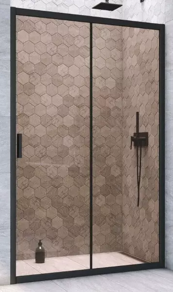 

Душевая дверь «Vegas Glass» ZP Novo h2000 115/200 бронза/чёрная матовая универсальная