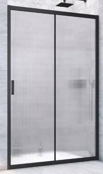 

Душевая дверь «Vegas Glass» ZP Novo h2000 120/200 Moru/чёрная матовая универсальная